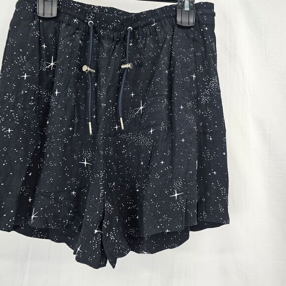 & Other Stories Stockholm Atelier Black Night Sky Star Shorts Pull On Women's 4 - Picture 2 of 4